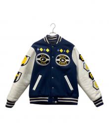 BAPE BY A BATHING APE（ベイプバイアベイシングエイプ）の古着「スタジャン」｜ネイビー×ホワイト