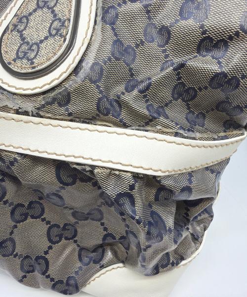 GUCCI（グッチ）GUCCI (グッチ) トートバッグ ホワイト×グレーの古着・服飾アイテム