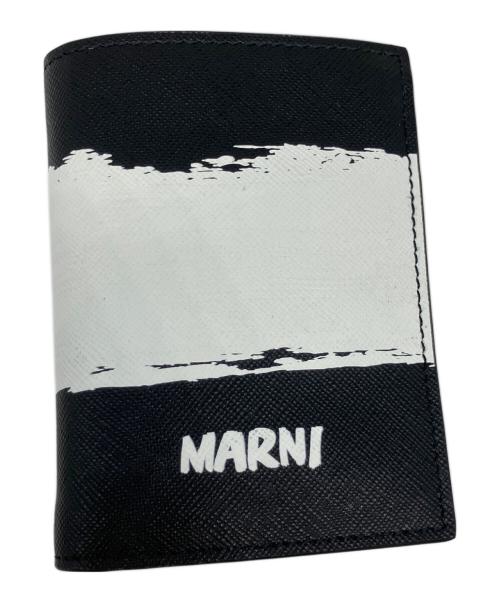 MARNI（マルニ）MARNI (マルニ) 2つ折り財布 ブラック×ホワイトの古着・服飾アイテム