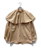 EVA MANNエヴァ マン）の古着「ラッフルショルダーブラウス」｜ベージュ