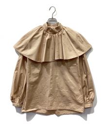 EVA MANN（エヴァ マン）の古着「ラッフルショルダーブラウス」｜ベージュ