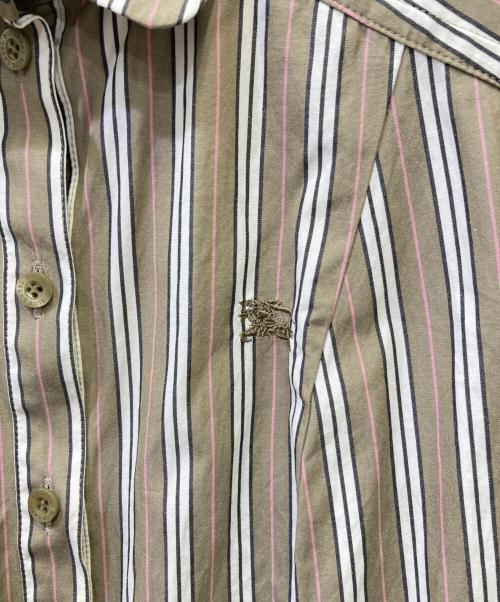BURBERRY BLUE LABEL（バーバリーロンドンブルーレーベル）BURBERRY BLUE LABEL (バーバリーロンドンブルーレーベル) 半袖シャツ ベージュ×ホワイト サイズ:38の古着・服飾アイテム