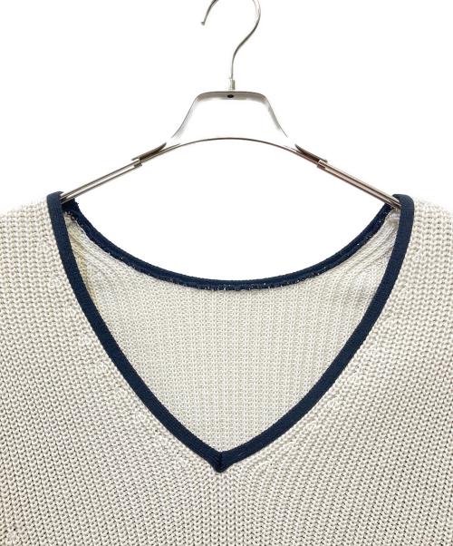 Loungedress（ラウンジドレス）Loungedress (ラウンジドレス) 2WAY畦編み 配色ニットベスト ベージュ サイズ:Fの古着・服飾アイテム