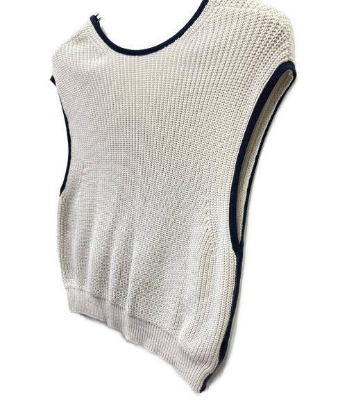 Loungedress（ラウンジドレス）Loungedress (ラウンジドレス) 2WAY畦編み 配色ニットベスト ベージュ サイズ:Fの古着・服飾アイテム