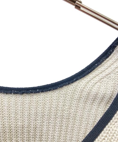 Loungedress（ラウンジドレス）Loungedress (ラウンジドレス) 2WAY畦編み 配色ニットベスト ベージュ サイズ:Fの古着・服飾アイテム