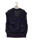 ROPEロペ）の古着「ニットツイードベスト」｜ブラック