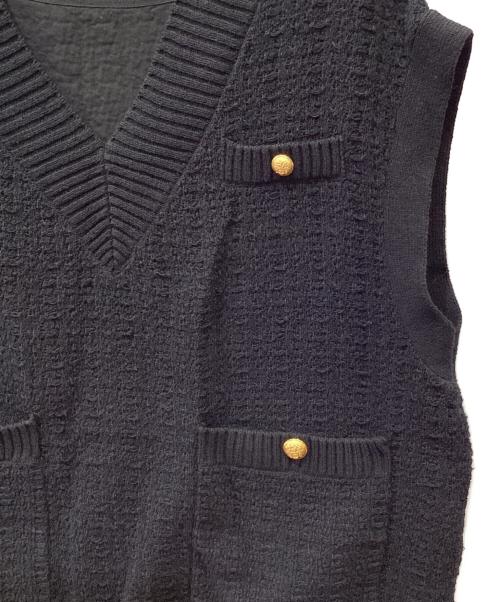 ROPE（ロペ）ROPE (ロペ) ニットツイードベスト ブラック サイズ:38の古着・服飾アイテム