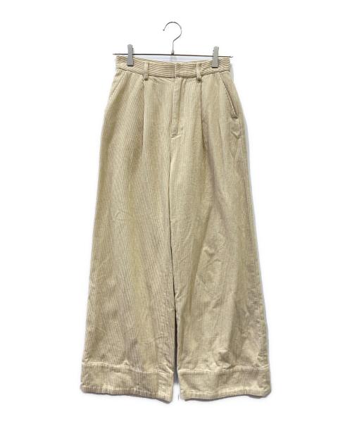 la peau de gem（ラポドゥジェム）la peau de gem (ラポドゥジェム) コーデュロイパンツ ベージュ サイズ:Mの古着・服飾アイテム