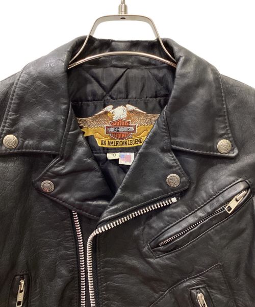 HARLEY-DAVIDSON（ハーレーダビッドソン）HARLEY-DAVIDSON (ハーレーダビッドソン) 90s USA製 ダブルライダースレザージャケット ブラック サイズ:10の古着・服飾アイテム