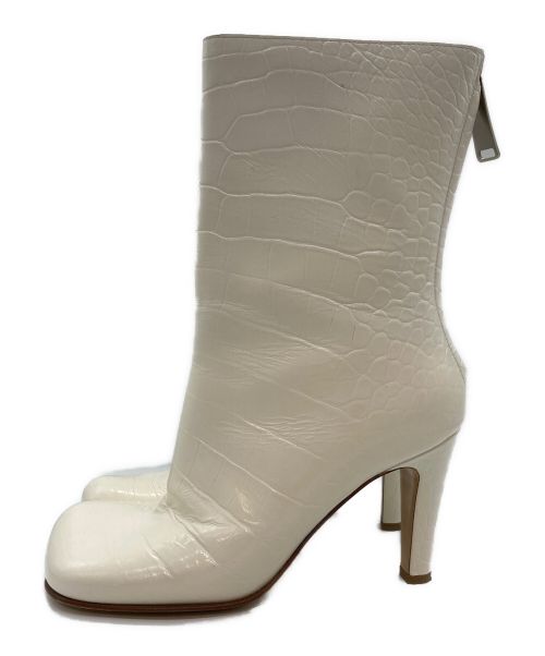 BOTTEGA VENETA（ボッテガベネタ）BOTTEGA VENETA (ボッテガベネタ) ブロックブーツ アイボリー サイズ:351/2の古着・服飾アイテム