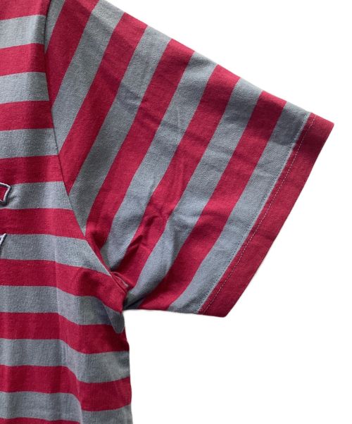 SUPREME（シュプリーム）SUPREME (シュプリーム) ボーダーカットソー パープル×グレー サイズ:Lの古着・服飾アイテム