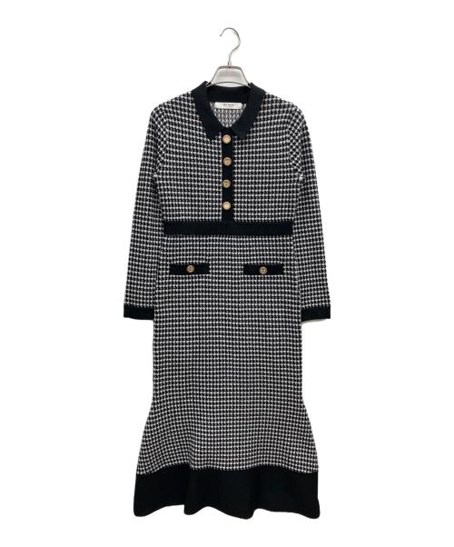 HER LIP TO（ハーリップトゥ）HER LIP TO (ハーリップトゥ) ニットワンピース ブラック×ホワイト サイズ:Mの古着・服飾アイテム