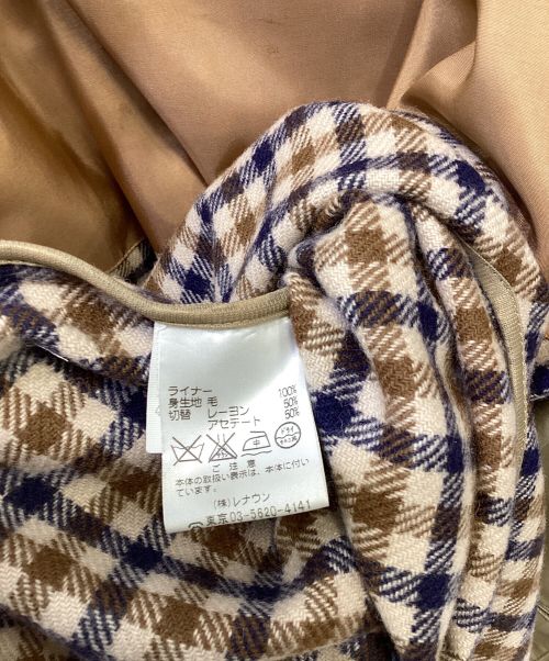 Aquascutum（アクアスキュータム）Aquascutum (アクアスキュータム) ライナー付比翼コート ベージュ サイズ:Ⅼの古着・服飾アイテム