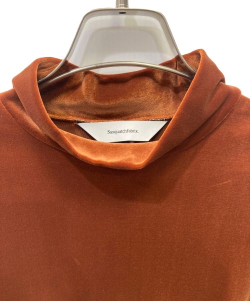 SASQUATCHfabrix.（サスクワッチファブリックス）SASQUATCHfabrix. (サスクワッチファブリックス) モックネックロングスリーブ ベロア ブラウン サイズ:Ⅼの古着・服飾アイテム