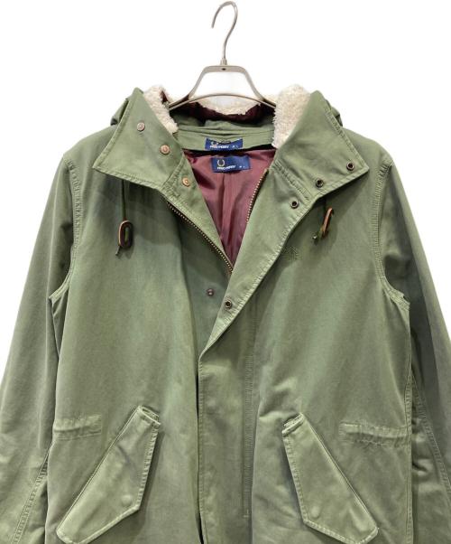 FRED PERRY（フレッドペリー）FRED PERRY (フレッドペリー) ライナー付モッズコート グリーン×ボルドー サイズ:Lの古着・服飾アイテム