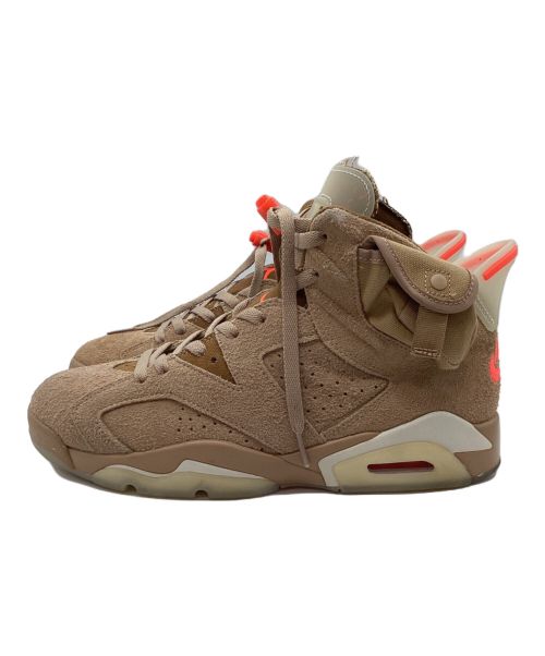 NIKE×TRAVIS SCOT（ナイキ×トラヴィススコット）NIKE×TRAVIS SCOT (ナイキ×トラヴィススコット) AIR JORDAN6　ハイカットスニーカー ベージュ サイズ:27ｃｍの古着・服飾アイテム