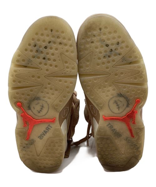 NIKE×TRAVIS SCOT（ナイキ×トラヴィススコット）NIKE×TRAVIS SCOT (ナイキ×トラヴィススコット) AIR JORDAN6　ハイカットスニーカー ベージュ サイズ:27ｃｍの古着・服飾アイテム