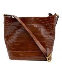 Salvatore Ferragamo（サルヴァトーレ フェラガモ）の古着「クロコ型押しショルダーバッグ」｜ブラウン