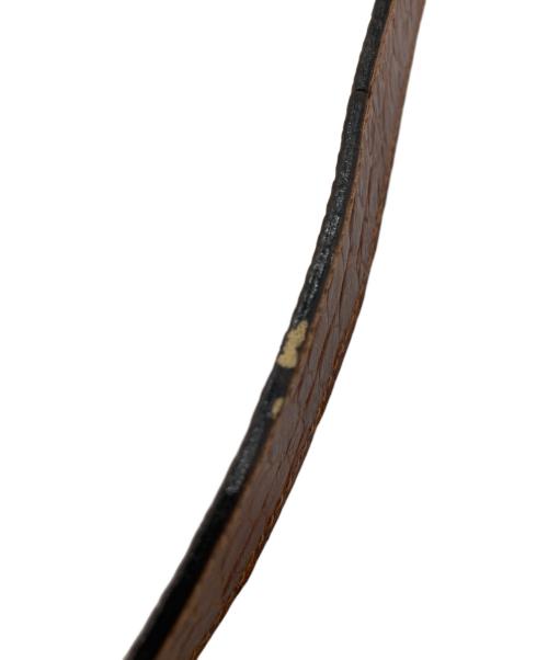 Salvatore Ferragamo（サルヴァトーレ フェラガモ）Salvatore Ferragamo (サルヴァトーレ フェラガモ) クロコ型押しショルダーバッグ ブラウンの古着・服飾アイテム