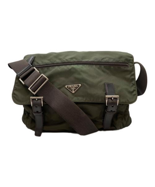 PRADA（プラダ）PRADA (プラダ) ナイロンショルダーバッグ カーキの古着・服飾アイテム