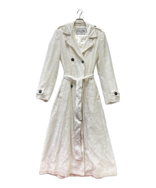 forte forte（フォルテ・フォルテ）forte forte (フォルテ・フォルテ) ベロアロングコート ホワイトの古着・服飾アイテム