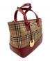 中古・古着 BURBERRY (バーバリー) ハンドバッグ レッド×ベージュ：15000円