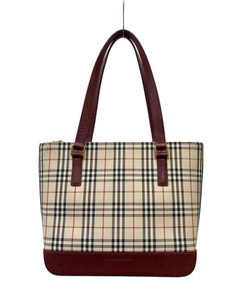 BURBERRY（バーバリー）BURBERRY (バーバリー) トートバッグ ブラウン×ベージュの古着・服飾アイテム