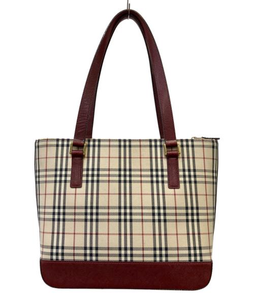 BURBERRY（バーバリー）BURBERRY (バーバリー) トートバッグ ブラウン×ベージュの古着・服飾アイテム