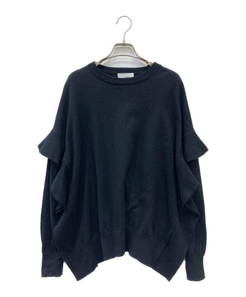 CLANE（クラネ）CLANE (クラネ) カシミヤ混サイドフリルニットトップス ブラック サイズ:Fの古着・服飾アイテム