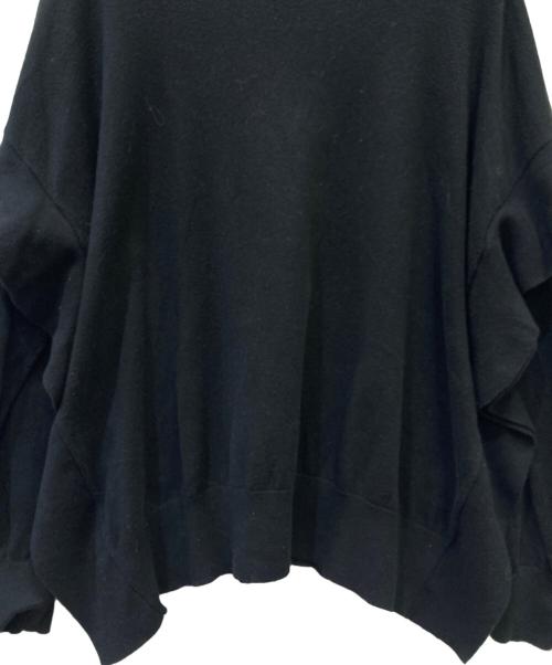 CLANE（クラネ）CLANE (クラネ) カシミヤ混サイドフリルニットトップス ブラック サイズ:Fの古着・服飾アイテム