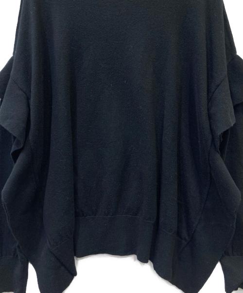 CLANE（クラネ）CLANE (クラネ) カシミヤ混サイドフリルニットトップス ブラック サイズ:Fの古着・服飾アイテム