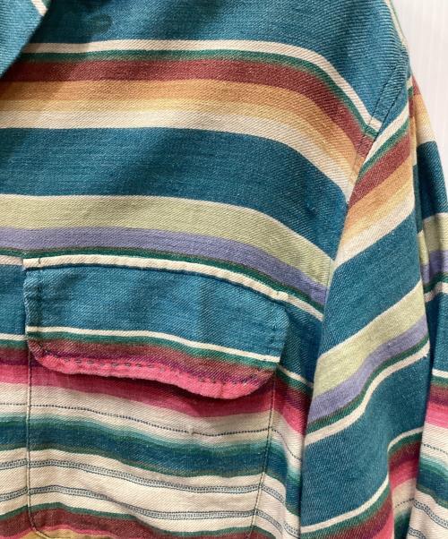 RALPH LAUREN COUNTRY（ラルフローレンカントリー）RALPH LAUREN COUNTRY (ラルフローレンカントリー) ネイティブボーダーオープンカラーシャツ マルチカラー サイズ:Mの古着・服飾アイテム