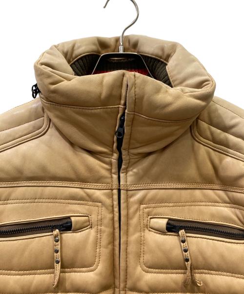 UNION JAP（ユニオンジャップ）UNION JAP (ユニオンジャップ) レザーダウンジャケット ブラウン サイズ:Sの古着・服飾アイテム