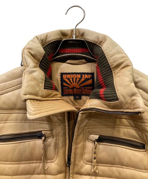 UNION JAP（ユニオンジャップ）UNION JAP (ユニオンジャップ) レザーダウンジャケット ブラウン サイズ:Sの古着・服飾アイテム