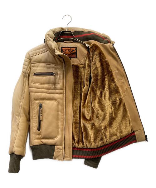 UNION JAP（ユニオンジャップ）UNION JAP (ユニオンジャップ) レザーダウンジャケット ブラウン サイズ:Sの古着・服飾アイテム