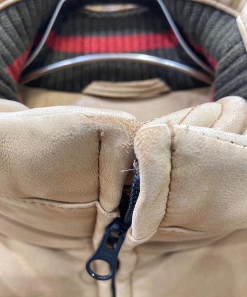 UNION JAP（ユニオンジャップ）UNION JAP (ユニオンジャップ) レザーダウンジャケット ブラウン サイズ:Sの古着・服飾アイテム