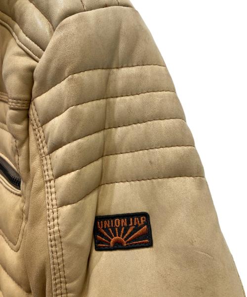 UNION JAP（ユニオンジャップ）UNION JAP (ユニオンジャップ) レザーダウンジャケット ブラウン サイズ:Sの古着・服飾アイテム