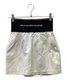 ALEXANDER WANG（アレキサンダー・ワン）の古着「ハイウエスト A ライン ミニ スカート」｜ホワイト