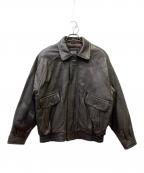 DURANTEデュランテ）の古着「レザーブルゾン」｜ダークブラウン