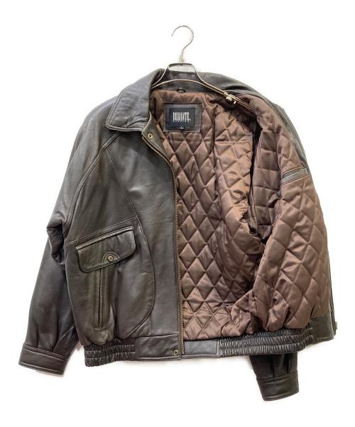 DURANTE（デュランテ）DURANTE (デュランテ) レザーブルゾン ダークブラウン サイズ:Lの古着・服飾アイテム