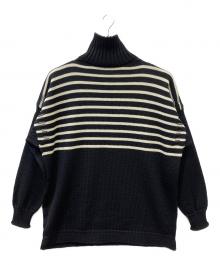 GUERNSEY WOOLLENS（ガンジーウーレンズ）の古着「タートルネックニット」｜ネイビー×ホワイト