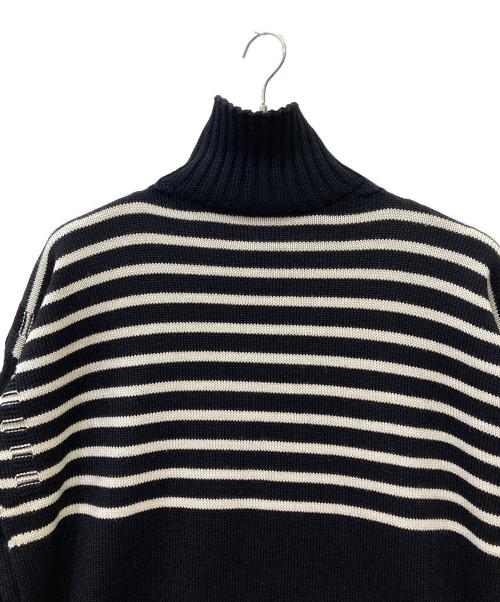 GUERNSEY WOOLLENS（ガンジーウーレンズ）GUERNSEY WOOLLENS (ガンジーウーレンズ) タートルネックニット ネイビー×ホワイト サイズ:52の古着・服飾アイテム
