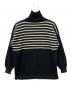 中古・古着 GUERNSEY WOOLLENS (ガンジーウーレンズ) タートルネックニット ネイビー×ホワイト サイズ:52：8000円
