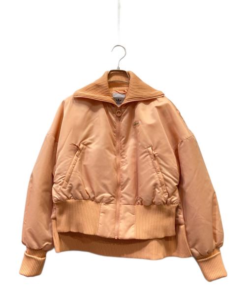 adidas（アディダス）adidas (アディダス) ロングリブ ボンバージャケット ピンク サイズ:Sの古着・服飾アイテム