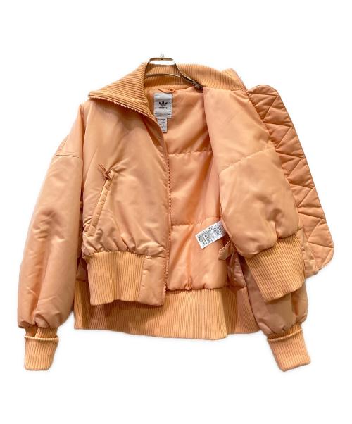 adidas（アディダス）adidas (アディダス) ロングリブ ボンバージャケット ピンク サイズ:Sの古着・服飾アイテム