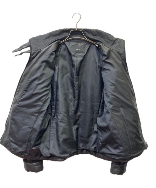 AKM（エーケーエム）AKM (エーケーエム) ウールレザーコンビジャケット ブラック サイズ:50の古着・服飾アイテム