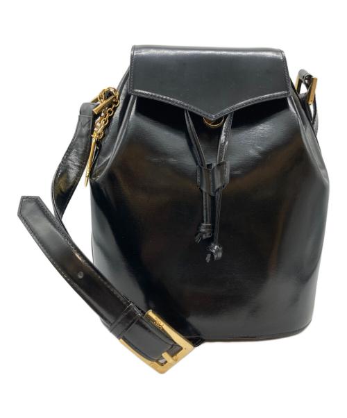 Yves Saint Laurent（イヴサンローラン）Yves Saint Laurent (イヴサンローラン) 巾着ショルダーバッグ ブラックの古着・服飾アイテム