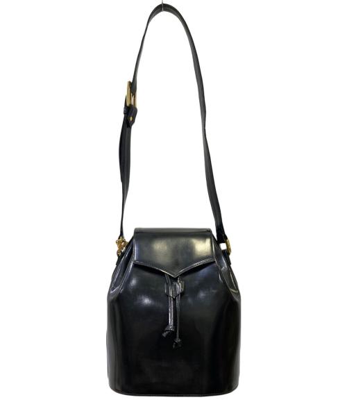 Yves Saint Laurent（イヴサンローラン）Yves Saint Laurent (イヴサンローラン) 巾着ショルダーバッグ ブラックの古着・服飾アイテム