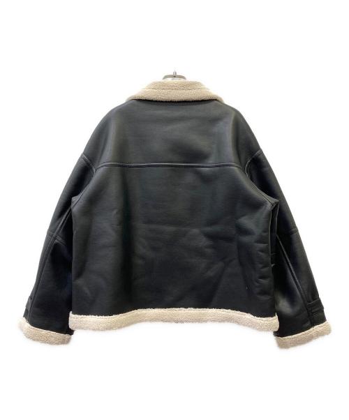 Fano Studios（ファノ ストゥディオズ）Fano Studios (ファノ ストゥディオズ) フェイクレザー ムートンジャケット ブラック サイズ:Sの古着・服飾アイテム