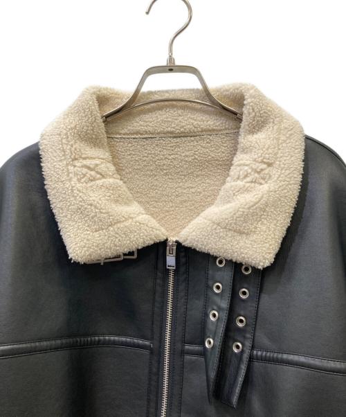 Fano Studios（ファノ ストゥディオズ）Fano Studios (ファノ ストゥディオズ) フェイクレザー ムートンジャケット ブラック サイズ:Sの古着・服飾アイテム